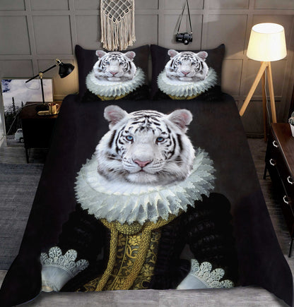 White Tiger Royal All Over Printed Bedding Set