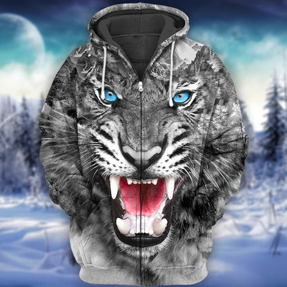 Cool Tiger Face All Over Printed Unisex Shirt