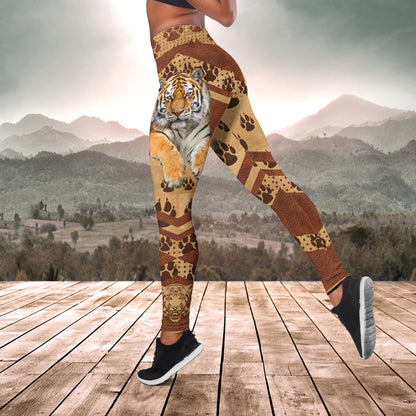 Love Tiger Leather Pattern - Personalized Hoodie and Leggings