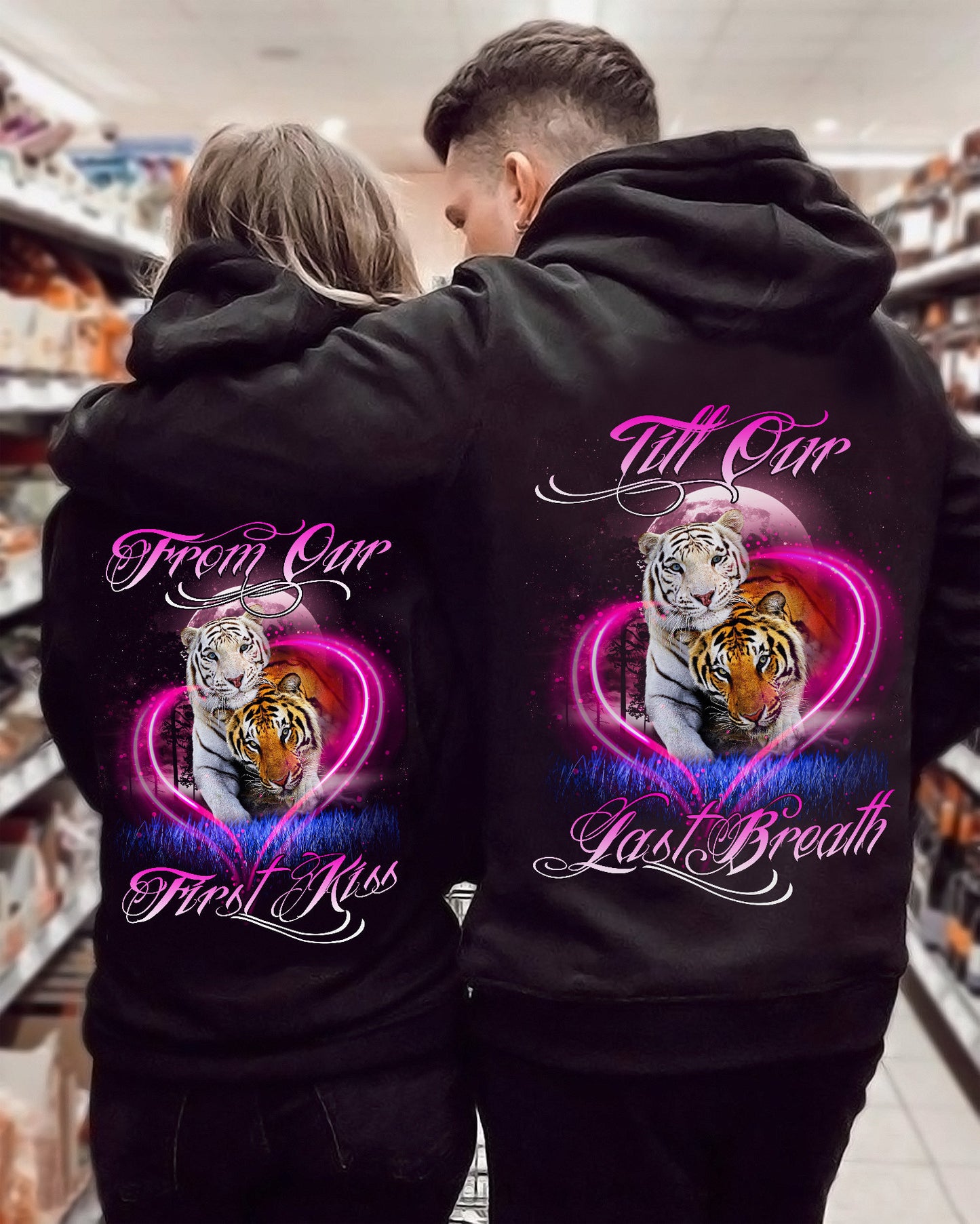 Tiger Couple-Combo Hoodie Couple 3D All over Printed Shirt