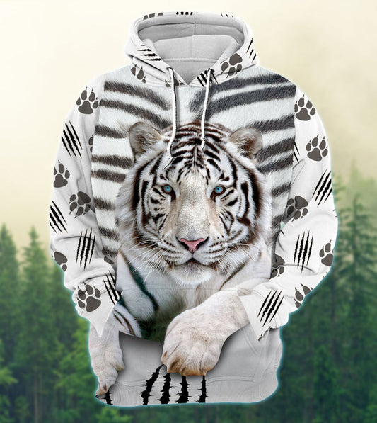 Cool White Tiger All Over Printed Unisex Shirt