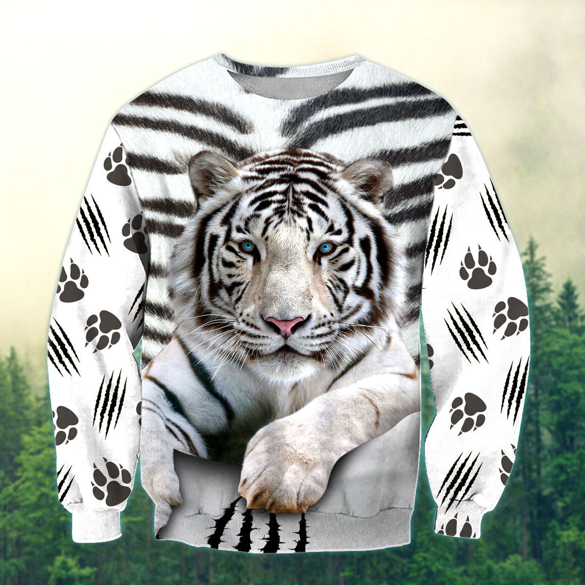 Cool White Tiger All Over Printed Unisex Shirt