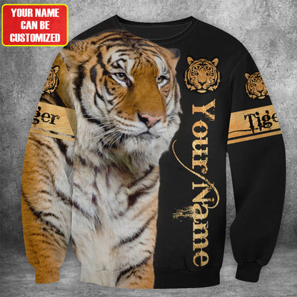 Personalized Name Tiger Face All Over Printed Unisex Shirt