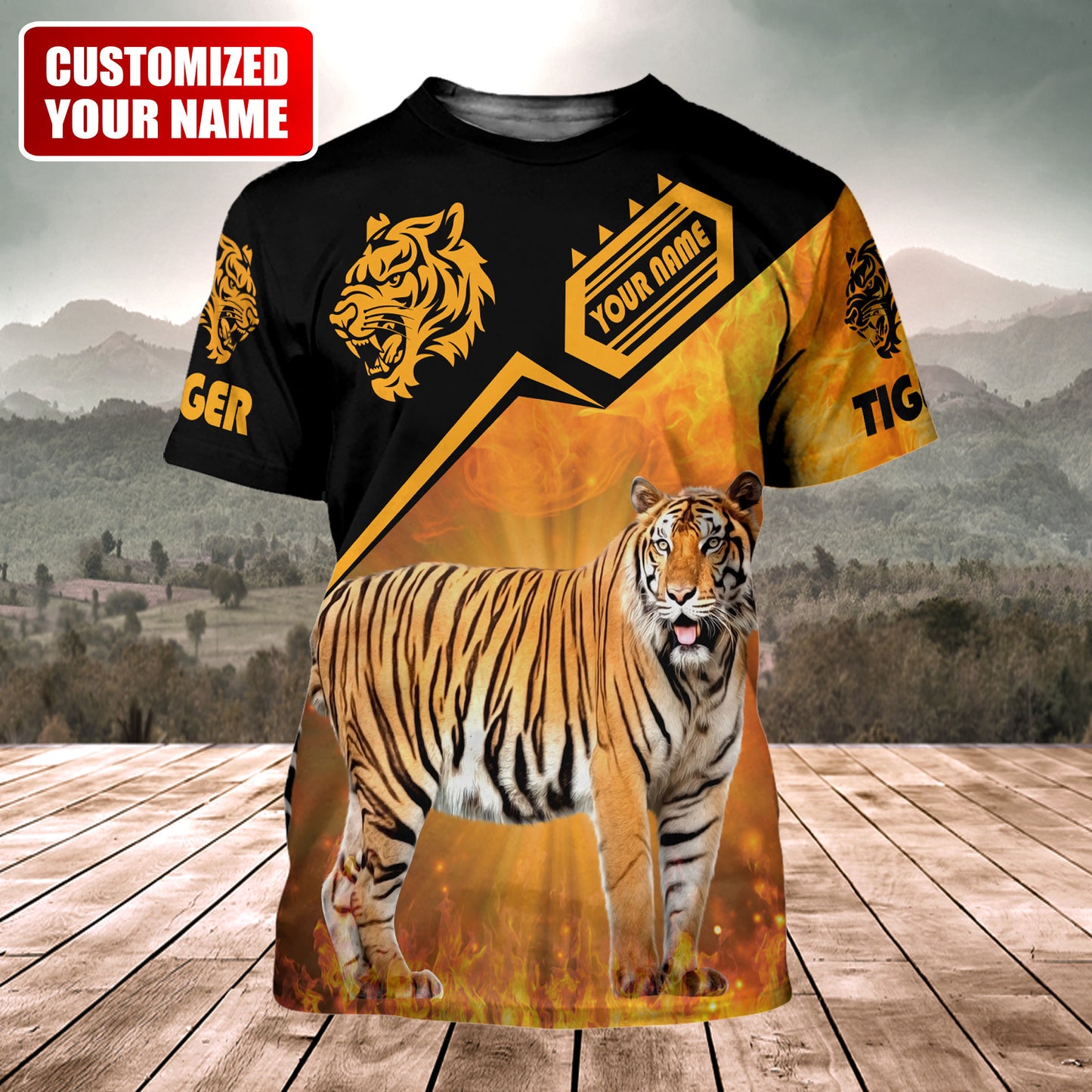 Personalized Name Cool Tiger Q3 All Over Printed Unisex Shirt
