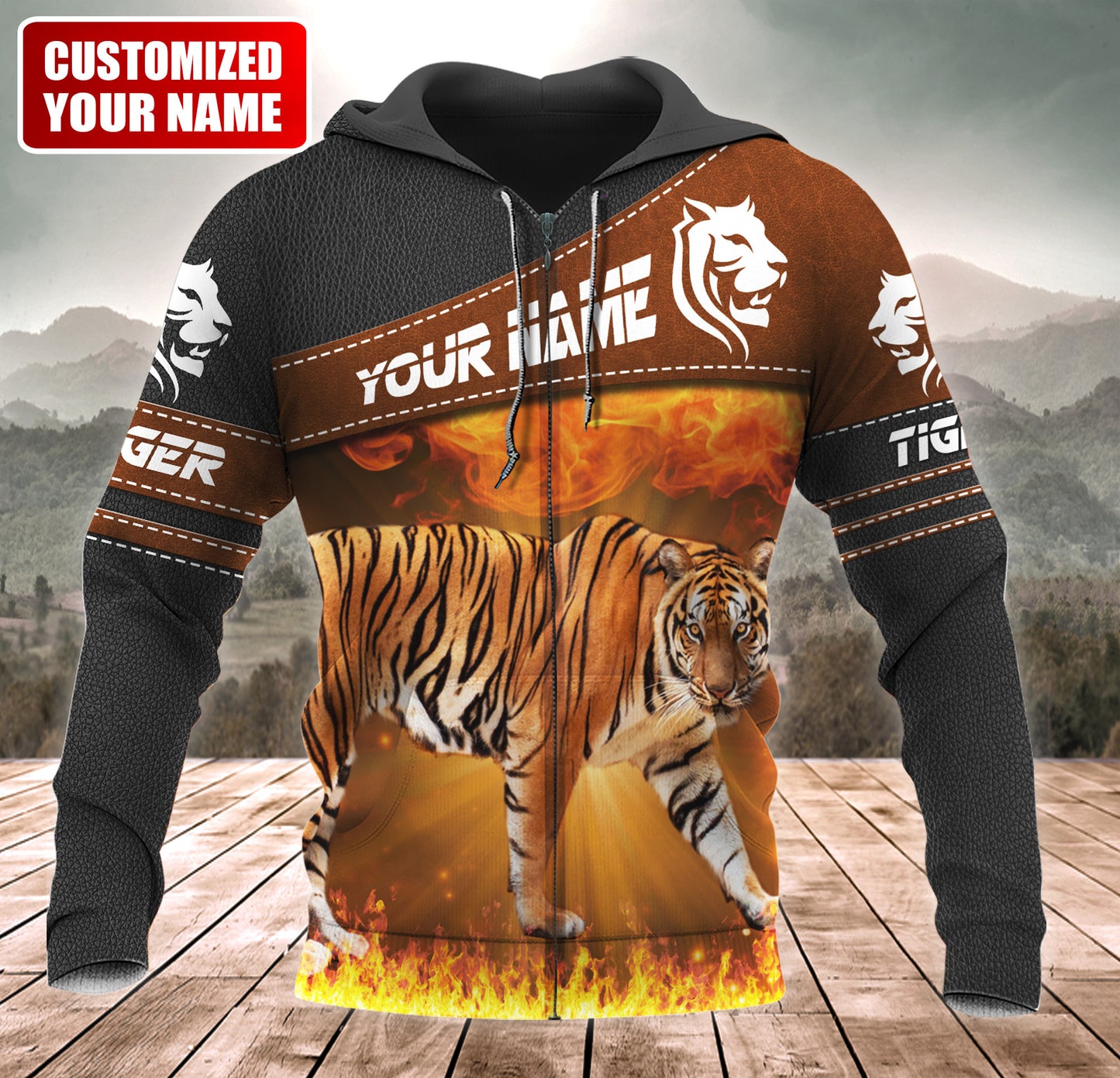 Personalized Name Cool Tiger Q2 All Over Printed Unisex Shirt