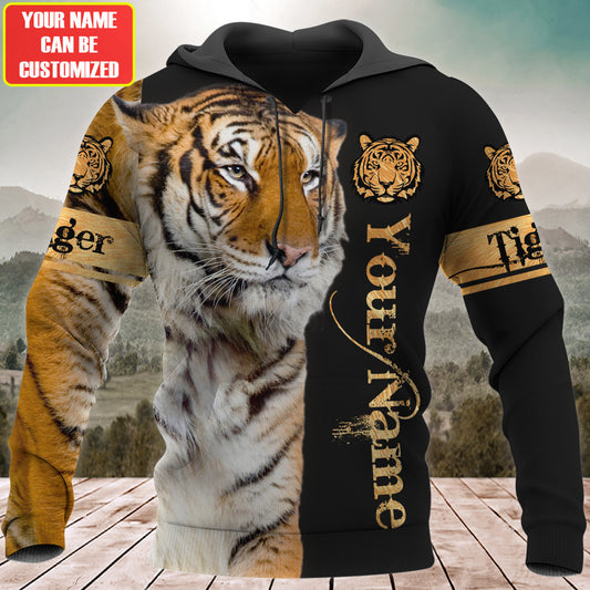 Personalized Name Tiger Face All Over Printed Unisex Shirt