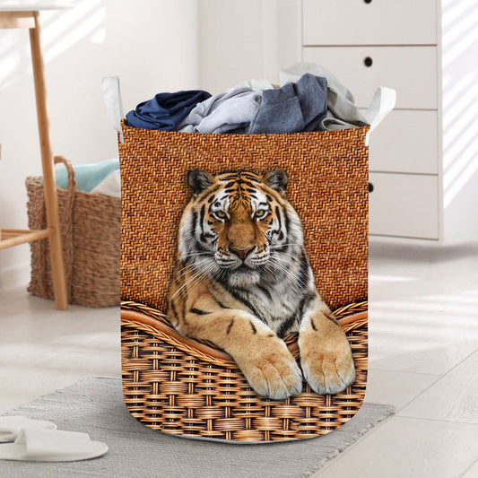 Tiger Rattan Texture Laundry Basket