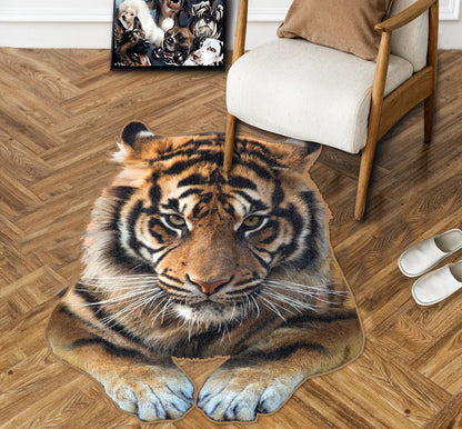 Cool Tiger 3D Custom Shape Rug