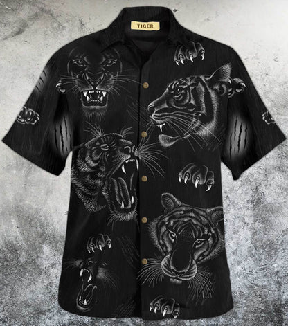 Tiger Black Art Hawaii Shirt