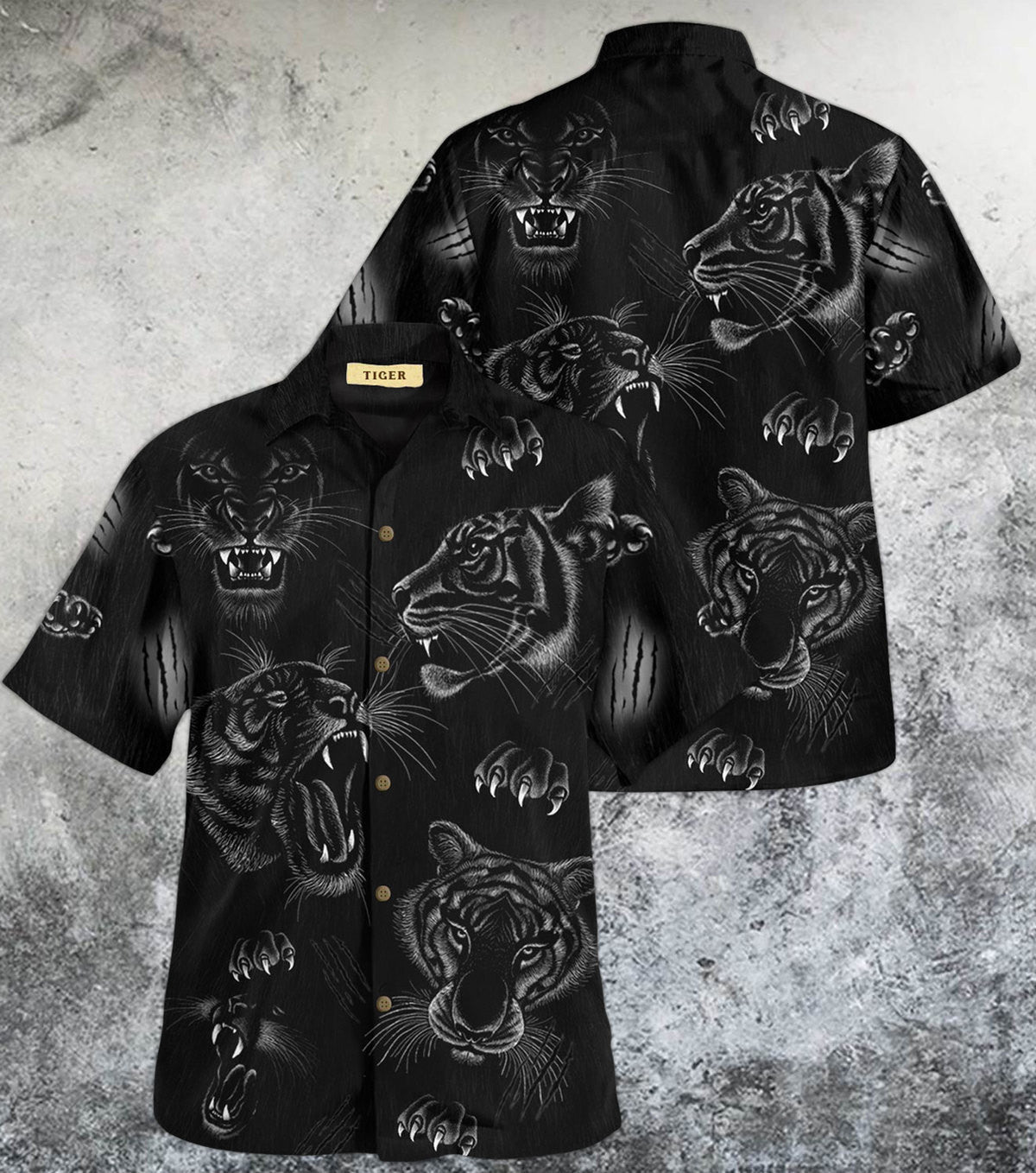 Tiger Black Art Hawaii Shirt