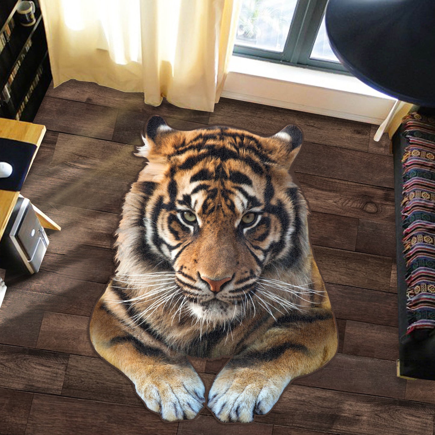 Cool Tiger 3D Custom Shape Rug