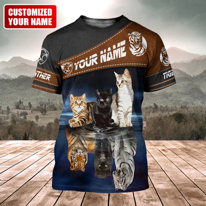 Personalized Name Tiger Mirror All Over Printed Unisex Shirt