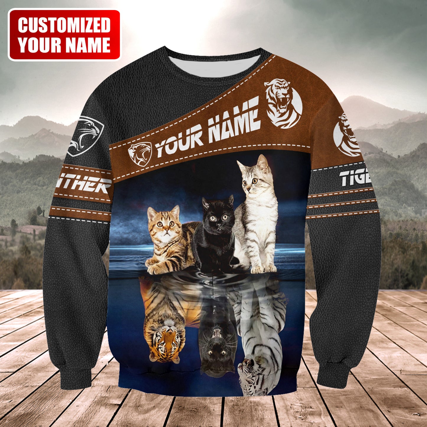 Personalized Name Tiger Mirror All Over Printed Unisex Shirt