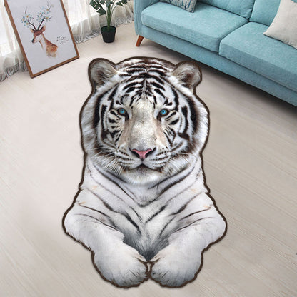 Cool White Tiger 3D Custom Shape Rug