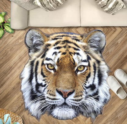 Tiger Face 3D Custom Shape Rug