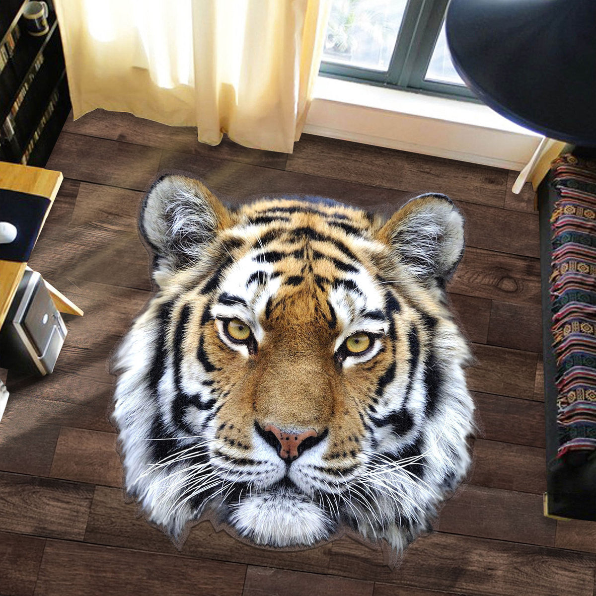 Tiger Face 3D Custom Shape Rug