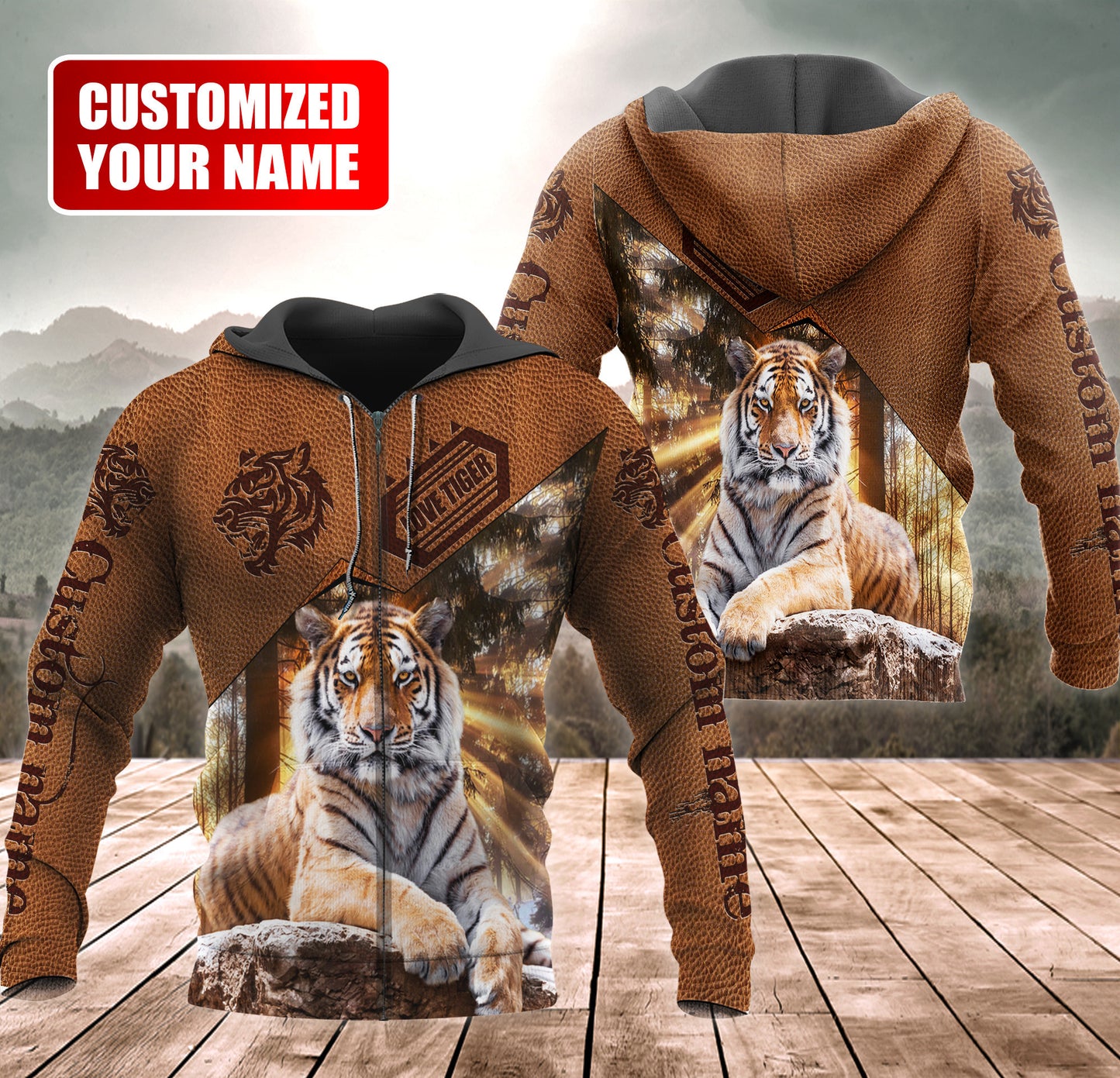 Personalized Name Love Tiger 4 All Over Printed Unisex Shirt
