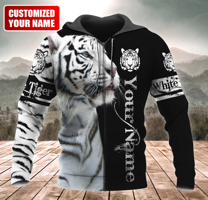 Personalized Name White Tiger Q5 All Over Printed Unisex Shirt