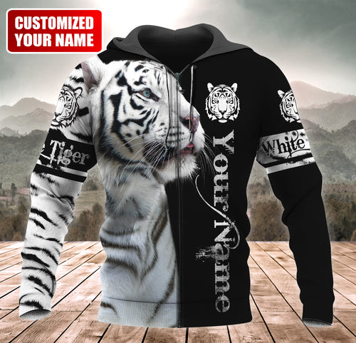 Personalized Name White Tiger Q5 All Over Printed Unisex Shirt