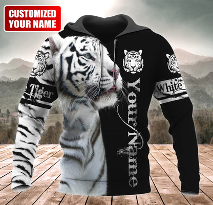Personalized Name White Tiger Q5 All Over Printed Unisex Shirt