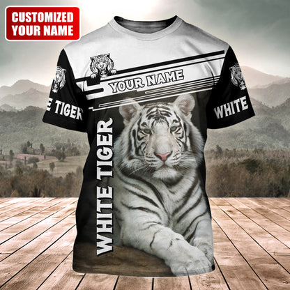 Personalized Name White Tiger Q4 All Over Printed Unisex Shirt