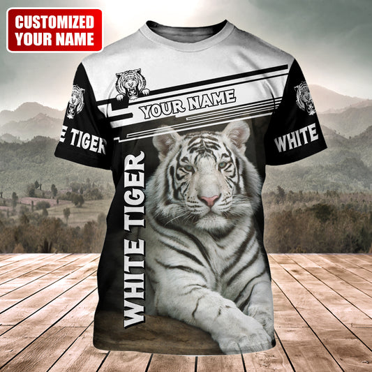 Personalized Name White Tiger Q4 All Over Printed Unisex Shirt