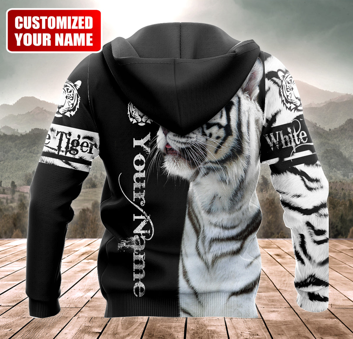 Personalized Name White Tiger Q5 All Over Printed Unisex Shirt