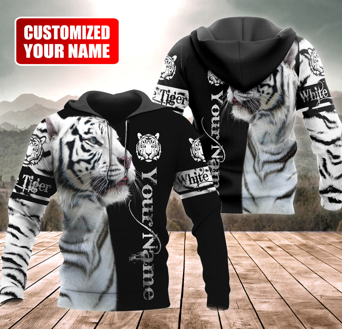 Personalized Name White Tiger Q5 All Over Printed Unisex Shirt