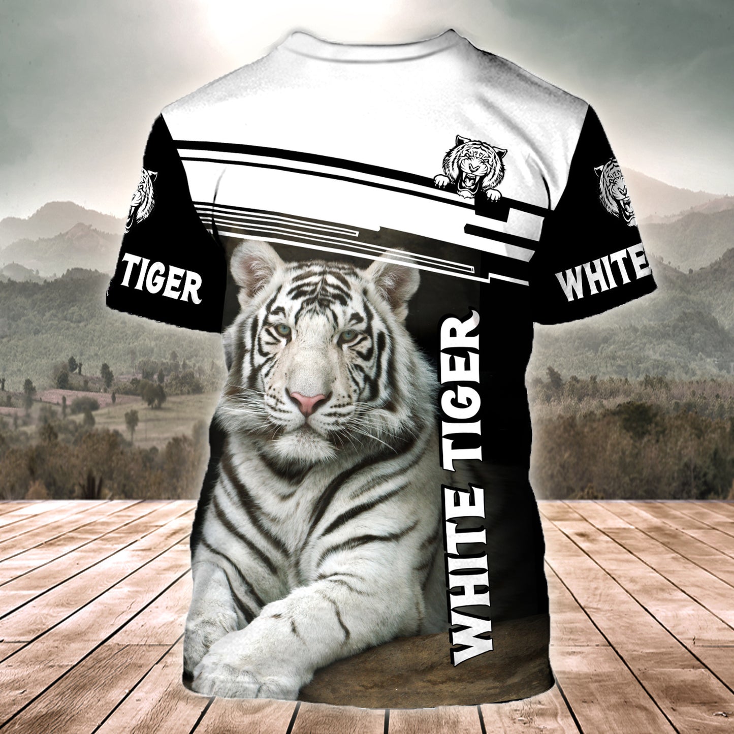 Personalized Name White Tiger Q4 All Over Printed Unisex Shirt