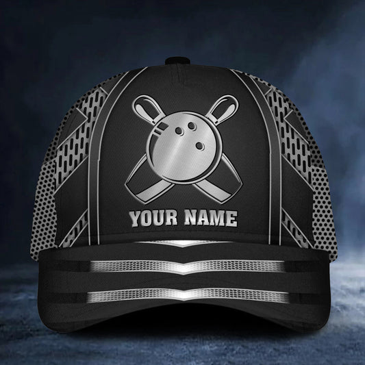 Personalized Name Bowling Black Version Classic Cap
