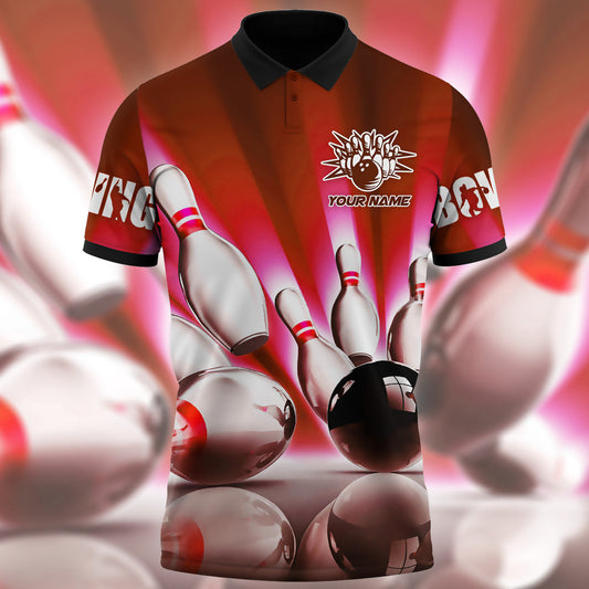 Personalized Name Bowling Q9 Red Version All Over Printed Unisex Shirt