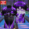 Personalized Name Bowling Q18 Purple Version All Over Printed Unisex Shirt