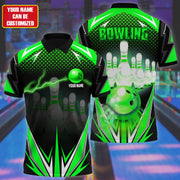 Personalized Name Bowling Q18 Green Version All Over Printed Unisex Shirt