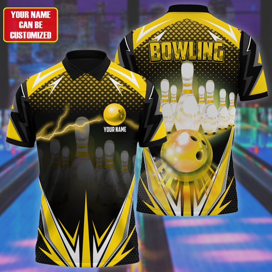 Personalized Name Bowling Q18 Yellow Version All Over Printed Unisex Shirt