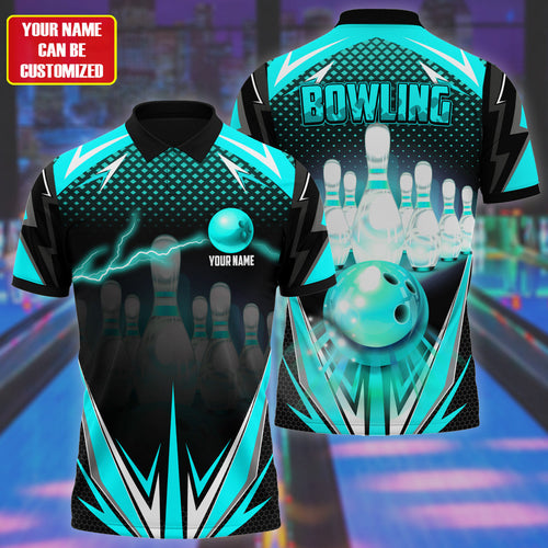 Personalized Name Bowling Q18 Teal Version All Over Printed Unisex Shirt