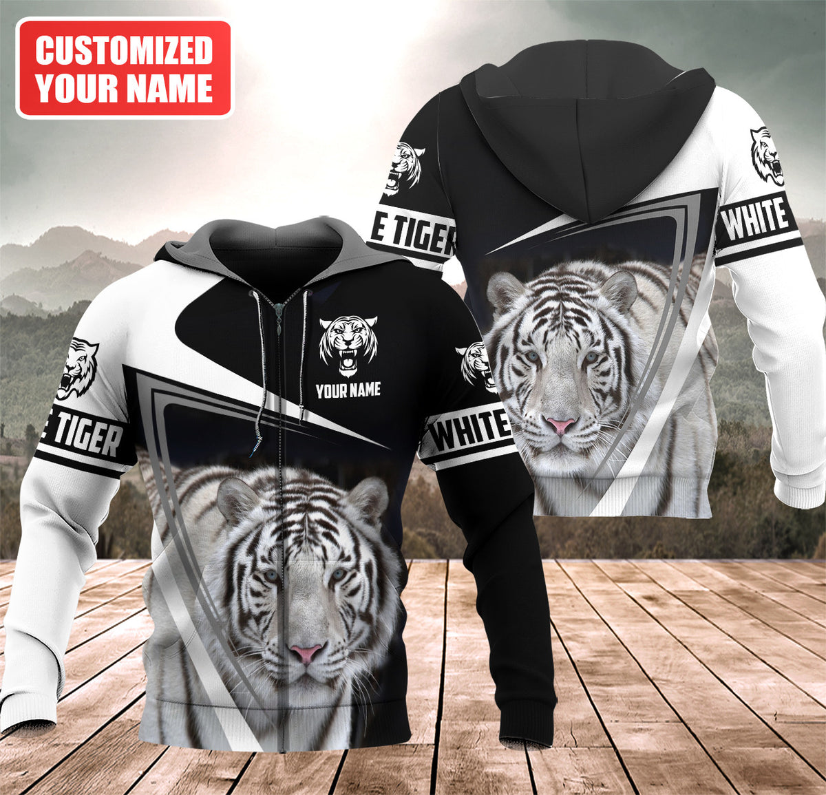 Personalized Name White Tiger Q6 All Over Printed Unisex Shirt