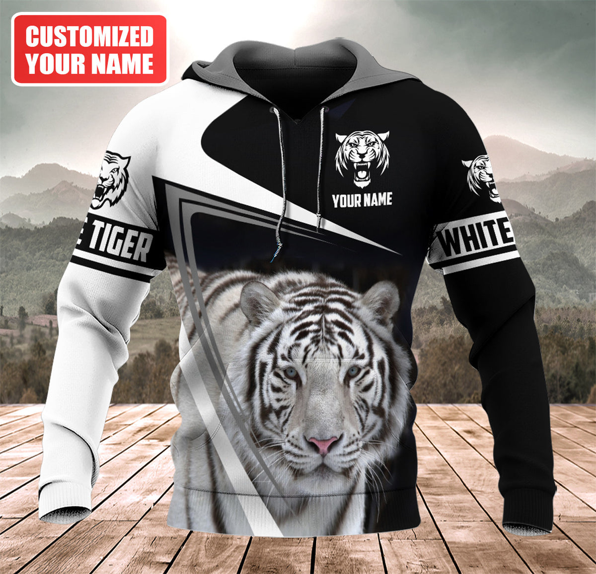 Personalized Name White Tiger Q6 All Over Printed Unisex Shirt