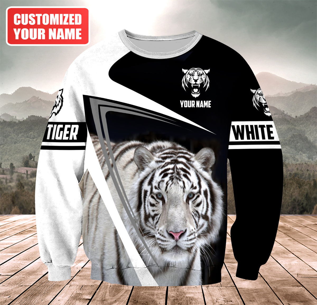 Personalized Name White Tiger Q6 All Over Printed Unisex Shirt