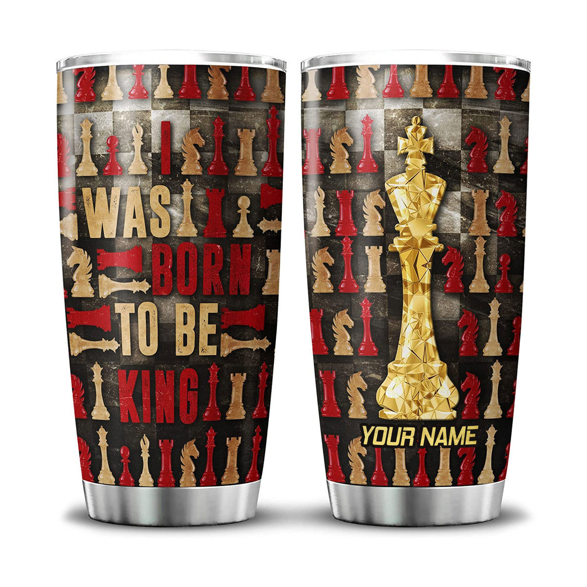 Personalized Name King Chess Q2 Tumbler 20oz 30oz Cup