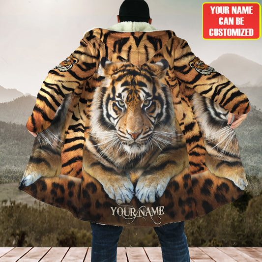 Personalized Name Cool Tiger Hooded Cloak Q220803