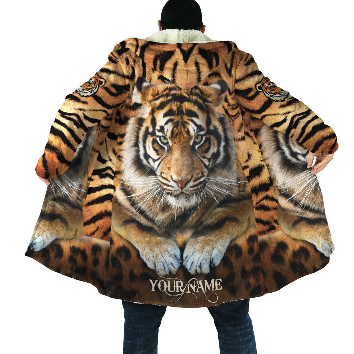 Personalized Name Cool Tiger Hooded Cloak Q220803