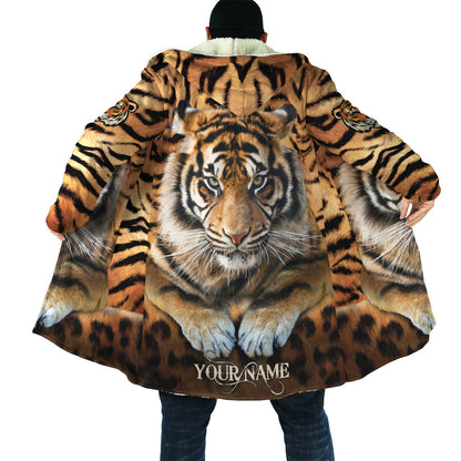 Personalized Name Cool Tiger Hooded Cloak Q220803