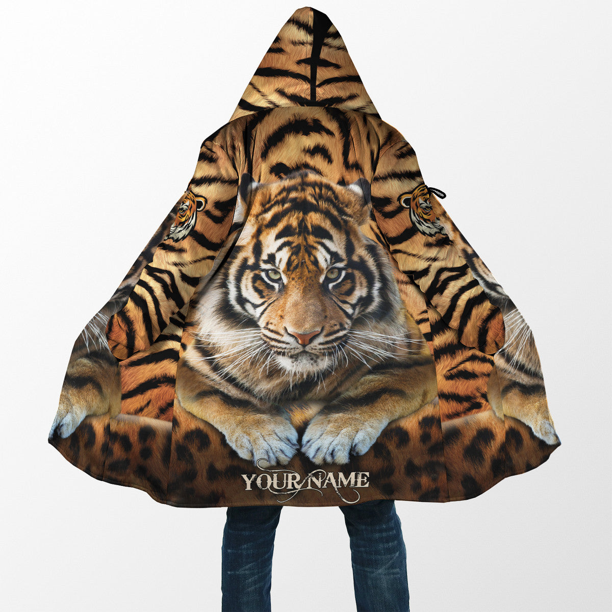 Personalized Name Cool Tiger Hooded Cloak Q220803