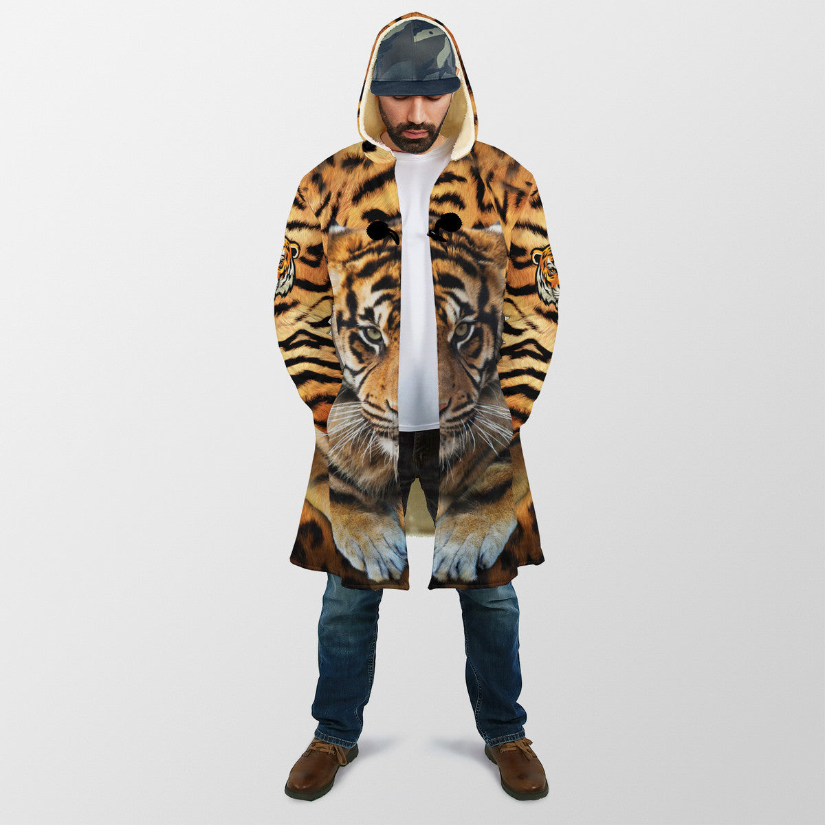 Personalized Name Cool Tiger Hooded Cloak Q220803