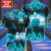 Personalized Name Teal Bowling All Over Printed Unisex Shirt Q010905