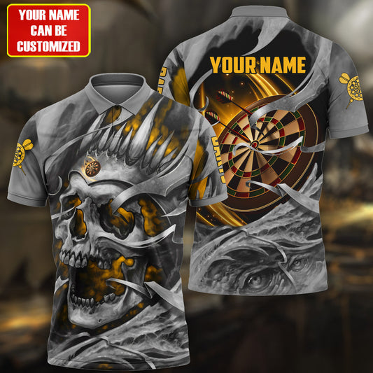 Personalized Name Yellow Skull Darts All Over Printed Unisex Shirt Q080901