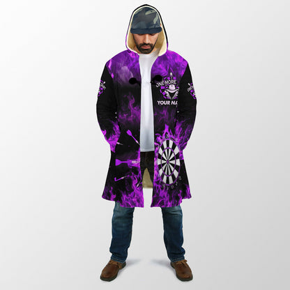 Personalized Name Purple Darts Fire Hooded Cloak Q210912