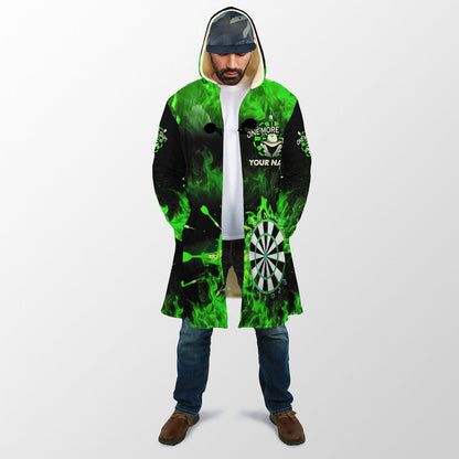 Personalized Name Green Darts Fire Hooded Cloak Q210912