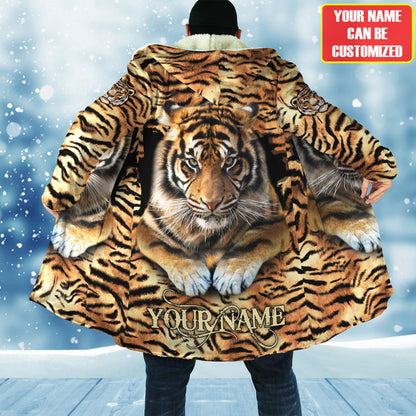 Personalized Name Tiger Pattern Hooded Cloak Q280905