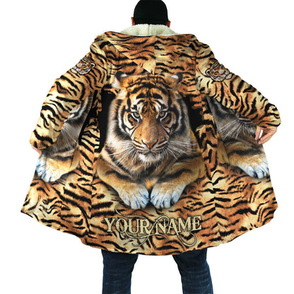 Personalized Name Tiger Pattern Hooded Cloak Q280905